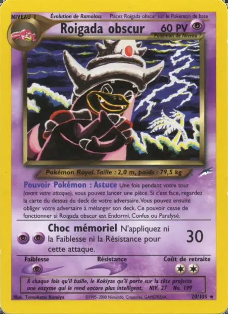 Roigada obscur, carte Pokémon NDE 20 — extension Neo Destiny