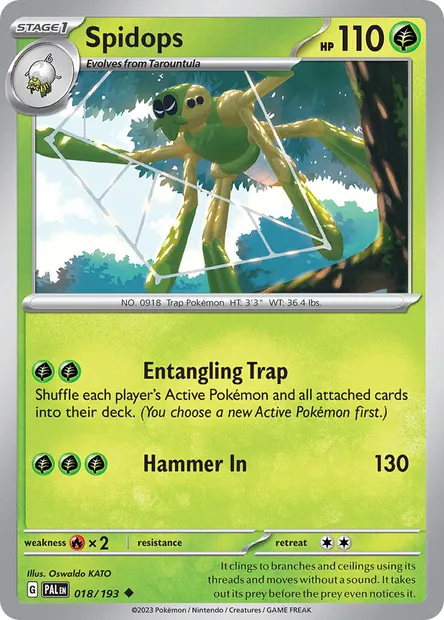 Spidops, Pokémon card PAL 018 — Paldea Evolved set