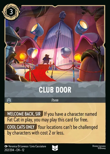 Club Door, Disney Lorcana card CH12-202 — Wilds Unknown set