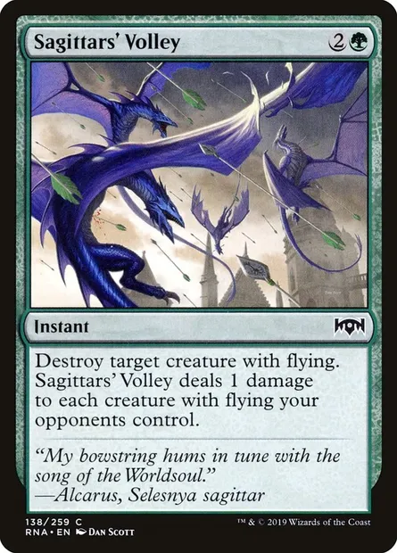 Sagittars' Volley, Magic card RNA 138 — Ravnica Allegiance set