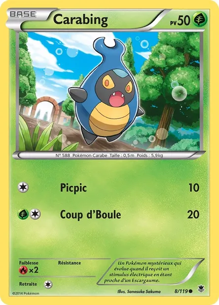 Carabing, carte Pokémon PHF 8 — extension Vigueur Spectrale