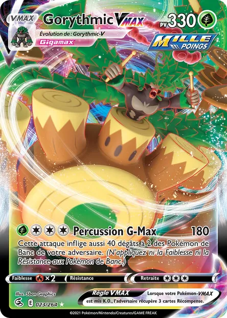 Gorythmic VMAX, carte Pokémon FST 23 — extension Poing de Fusion