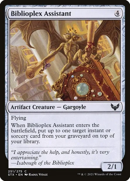 Biblioplex Assistant, Magic card STX 251 — Strixhaven: School of Mages set