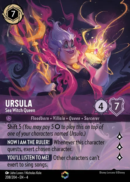 Ursula - Sea Witch Queen, Disney Lorcana card CH4-208 — Ursula's Return set