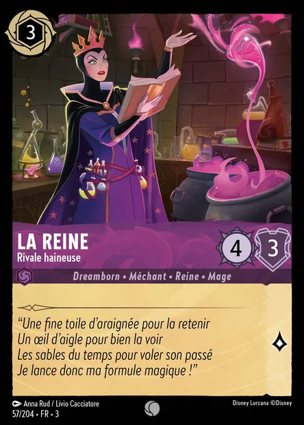 La Reine - Rivale haineuse, carte Disney Lorcana CH3-057 — extension Les Terres d'Encres