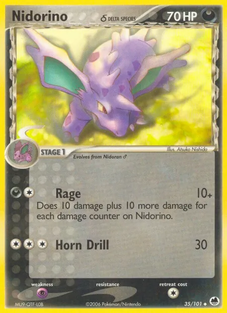 Nidorino δ, Pokémon card DF 35 — Dragon Frontiers set