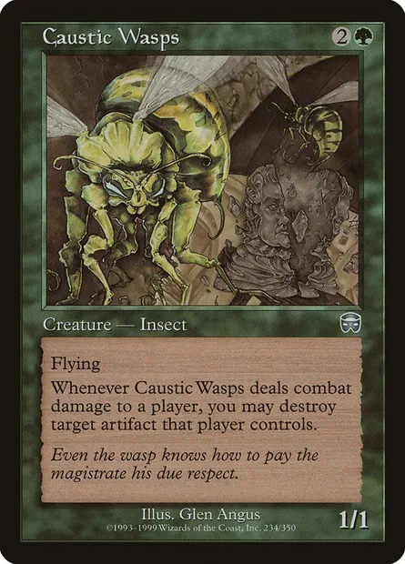 Caustic Wasps, Magic card MMQ 234 — Mercadian Masques set