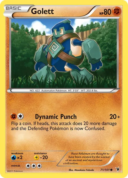 Golett, Pokémon card NVI 71 — Noble Victories set