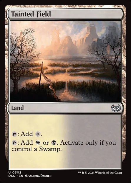 Tainted Field, Magic card DSC 302 — Duskmourn: House of Horror Commander set