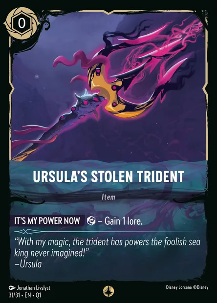 Ursula's Stolen Trident, Disney Lorcana card Q1-031 — Illumineer's Quest: Deep Trouble set