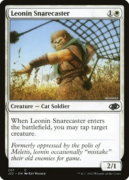 Leonin Snarecaster, Magic card J22 207 — Jumpstart 2022 set