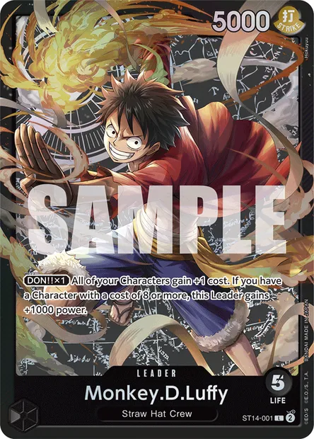 Monkey.D.Luffy, One Piece card ST14-001 — 3D2Y set