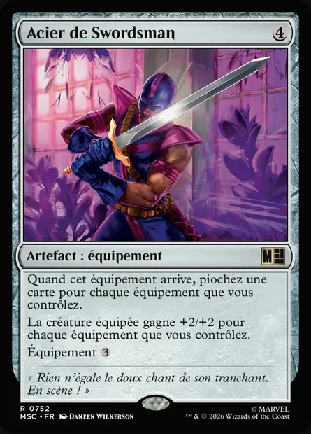 Acier de Swordsman, carte Magic MSC 752 — extension Marvel Super Heroes Commander