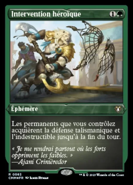 Intervention héroïque, carte Magic CMM 563 — extension Commander Masters