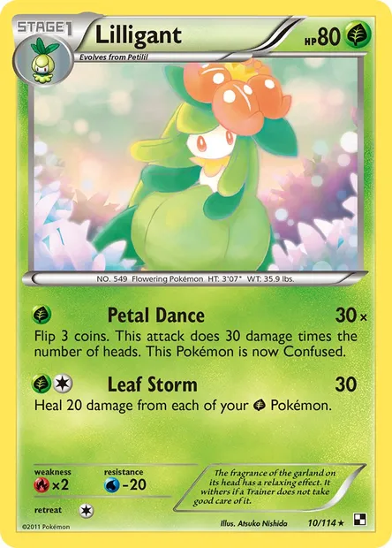 Lilligant, Pokémon card BLW 10 — Black & White set