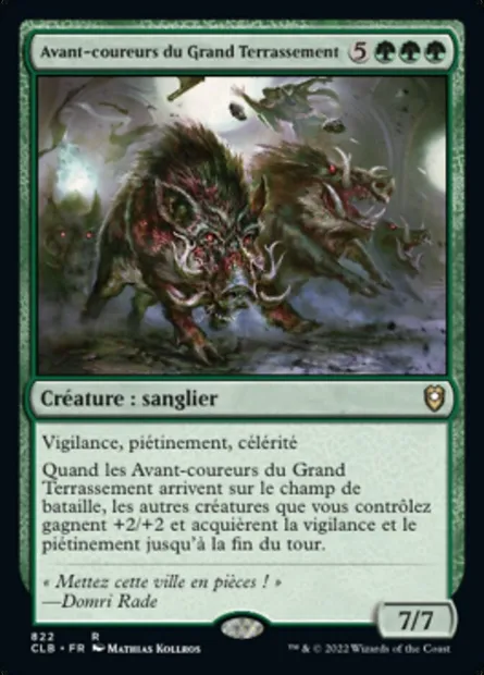 Avant-coureurs du Grand Terrassement, carte Magic CLB 822 — extension Commander Légendes : la bataille de la Porte de Baldur