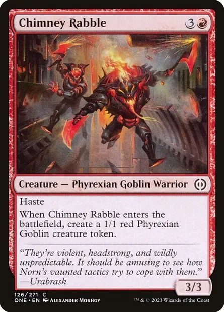 Chimney Rabble, Magic card ONE 126 — Phyrexia: All Will Be One set
