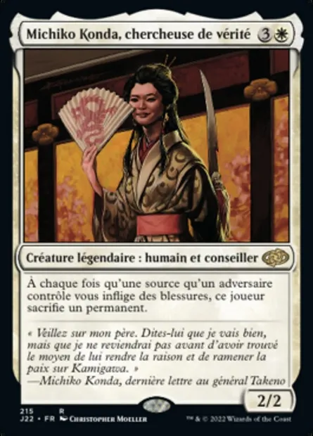 Michiko Konda, chercheuse de vérité, carte Magic J22 215 — extension Jumpstart 2022