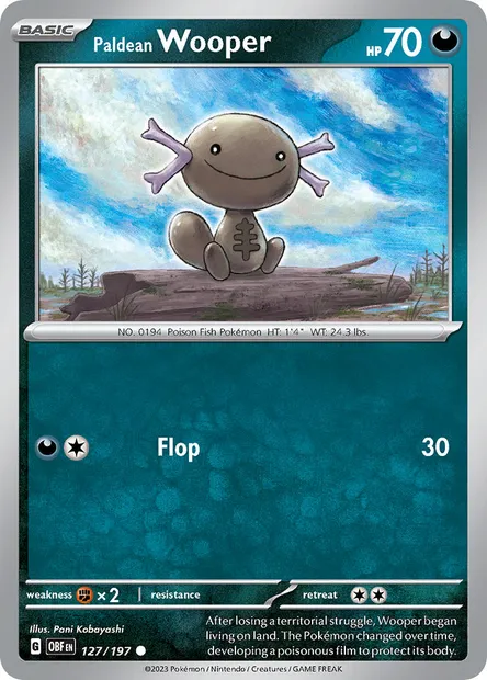 Paldean Wooper, Pokémon card OBF 127 — Obsidian Flames set