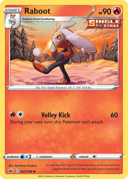 Raboot, Pokémon card CRE 27 — Chilling Reign set