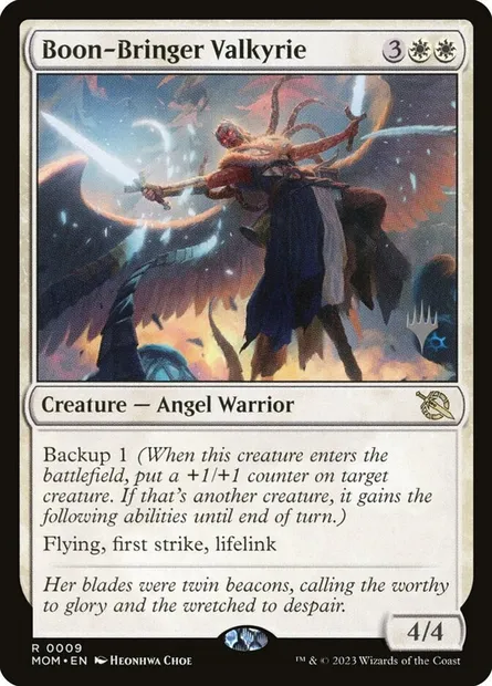 Boon-Bringer Valkyrie, Magic card PMOM 9p — March of the Machine Promos set