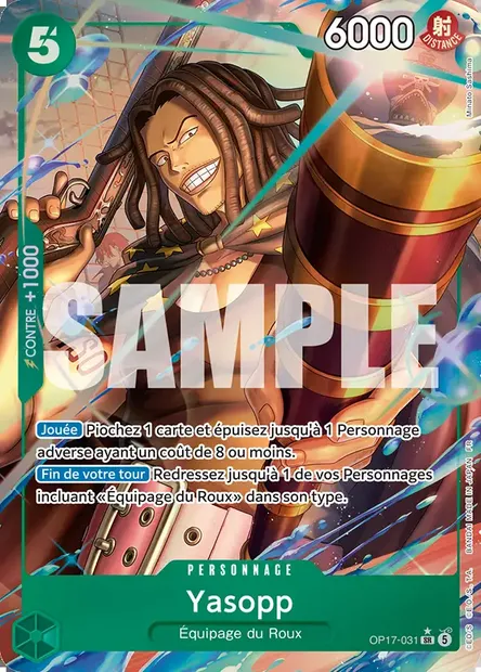 Yasopp, carte One Piece OP17-031 — extension LES GUERRIERS LES PLUS PUISSANTS AU MONDE