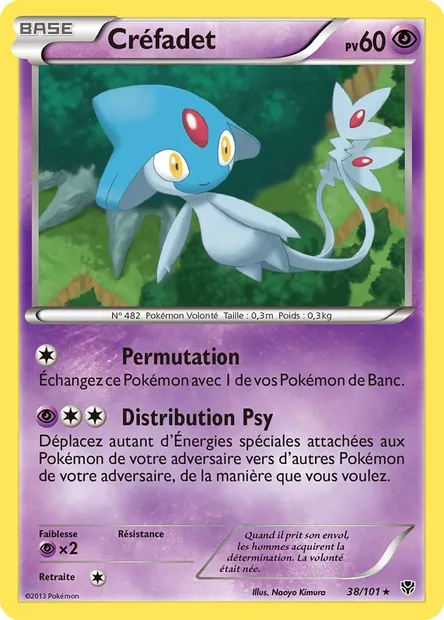 Créfadet, carte Pokémon PLB 38 — extension Explosion Plasma