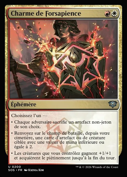 Charme de Forsapience, carte Magic SOS 200 — extension Secrets of Strixhaven