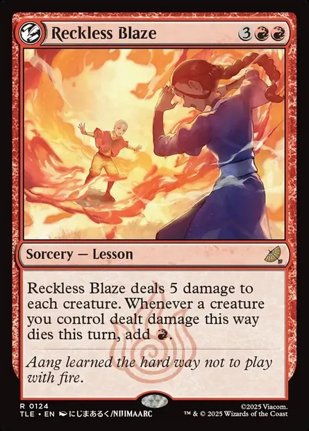 Reckless Blaze, Magic card TLE 124 — Avatar: The Last Airbender Eternal set