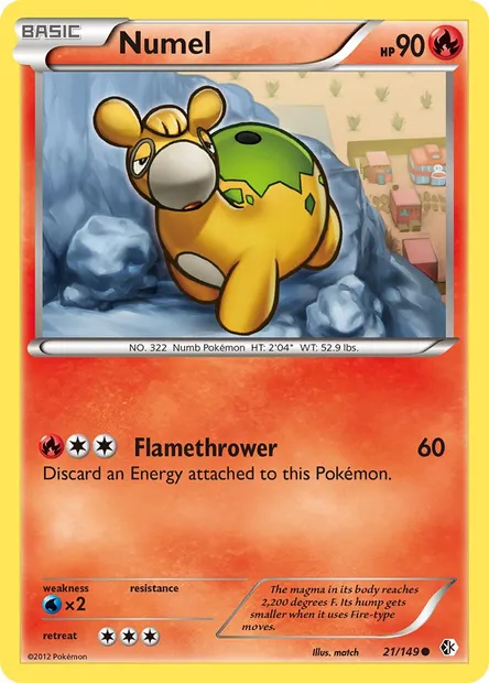 Numel, Pokémon card BCR 21 — Boundaries Crossed set