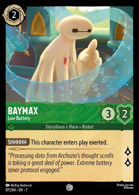 Baymax - Low Battery, Disney Lorcana card CH7-087 — Archazia's Island set