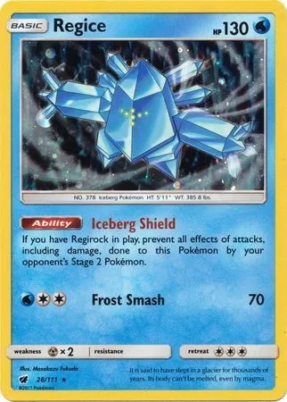 Regice, carte Pokémon TDX 028-3 — extension Theme Deck & Blisters Exclusives