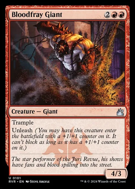Bloodfray Giant, Magic card RVR 101 — Ravnica Remastered set