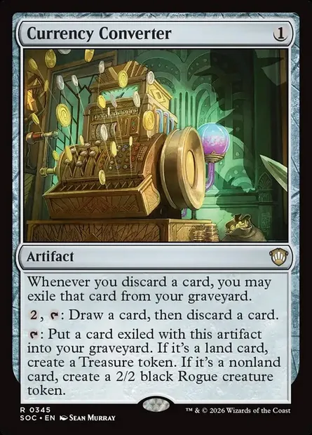Convertisseur de devises, carte Magic SOC 345 — extension Secrets of Strixhaven Commander