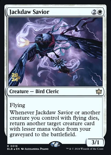 Jackdaw Savior, Magic card PBLB 18s — Bloomburrow Promos set