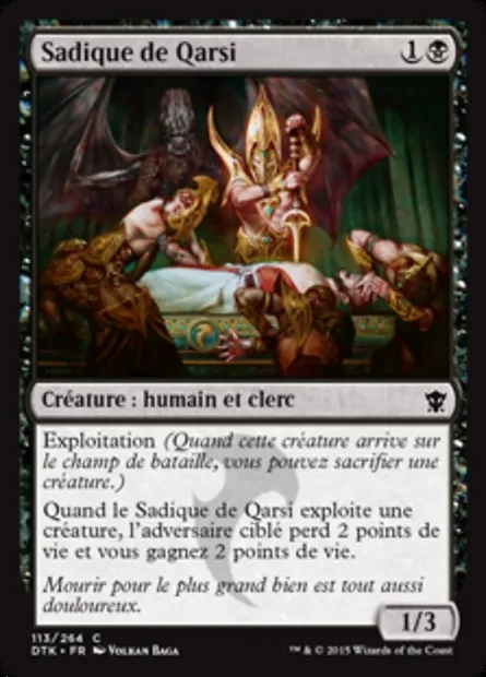 Sadique de Qarsi, carte Magic DTK 113 — extension Les Dragons de Tarkir