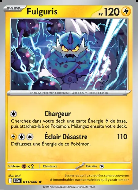 Fulguris, carte Pokémon BLK 033 — extension Foudre Noire