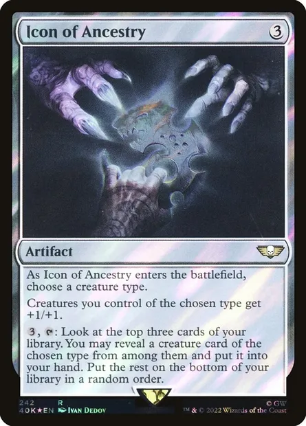 Icône de l'Ascendance, carte Magic 40K 242★ — extension Warhammer 40,000 Commander