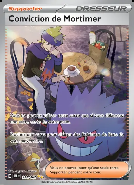 Conviction de Mortimer, carte Pokémon TEF 211 — extension Forces Temporelles