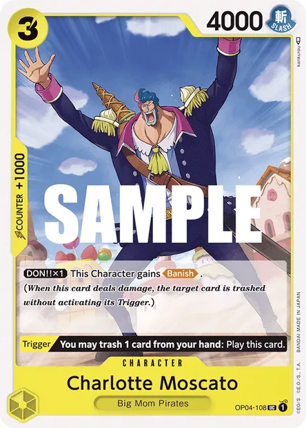 Charlotte Moscato, carte One Piece OP04-108 — extension KINGDOMS OF INTRIGUE