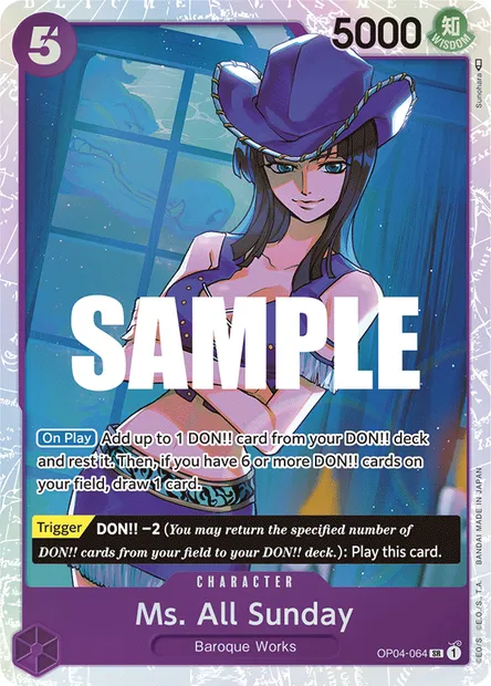 Ms. All Sunday, One Piece card OP04-064 — KINGDOMS OF INTRIGUE set