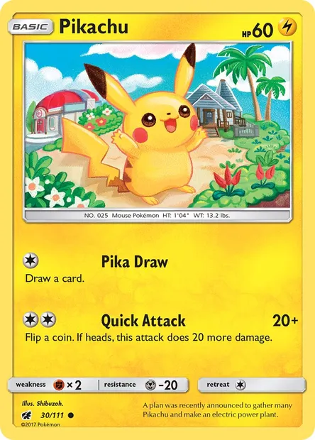 Pikachu, Pokémon card CIN 30 — Crimson Invasion set