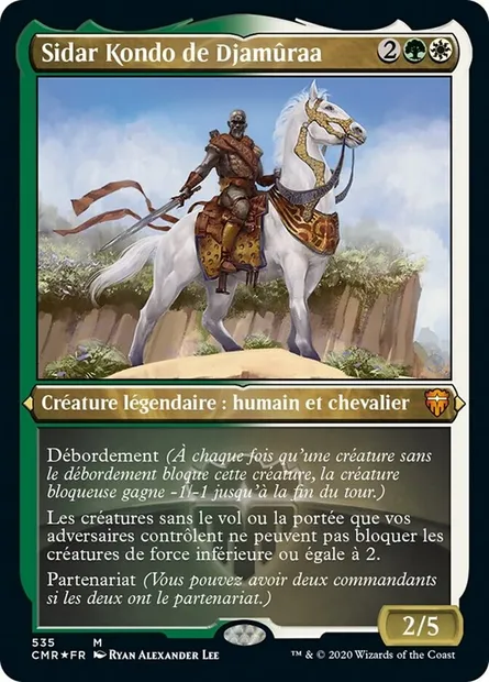 Sidar Kondo de Djamûraa, carte Magic CMR 535 — extension Commander Legends