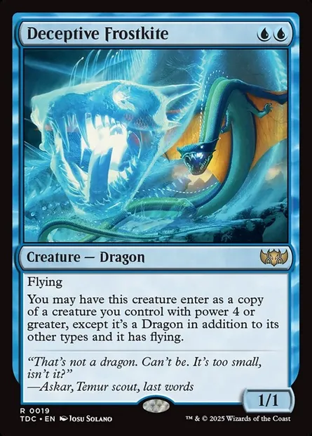 Deceptive Frostkite, Magic card TDC 19 — Tarkir: Dragonstorm Commander set