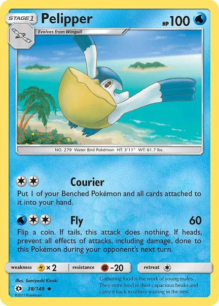 Pelipper, Pokémon card SUM 38 — Sun & Moon set