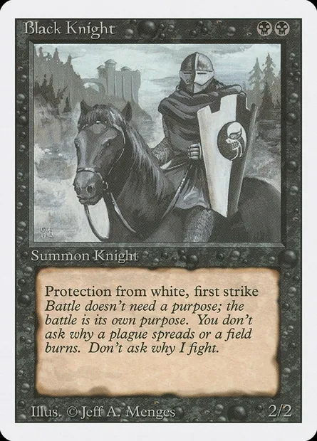 Chevalier noir, carte Magic 3ED 95 — extension Revised Edition