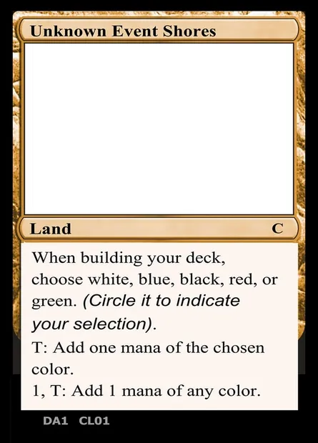 Unknown Event Shores, Magic card UNK CL01b — Unknown Event set