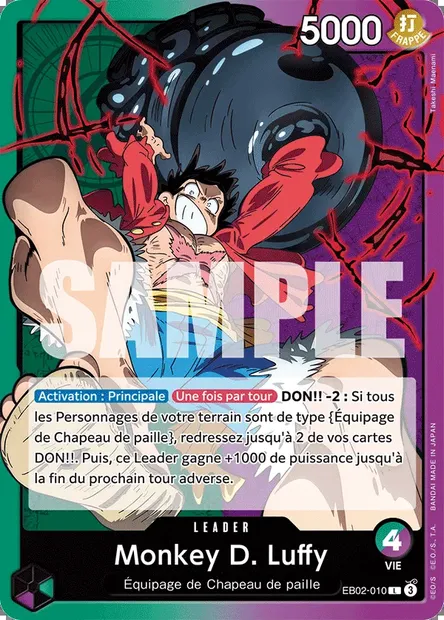Monkey D. Luffy, carte One Piece EB02-010 — extension Anime 25th Collection