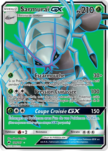 Sarmuraï GX, carte Pokémon BUS 129 — extension Ombres Ardentes