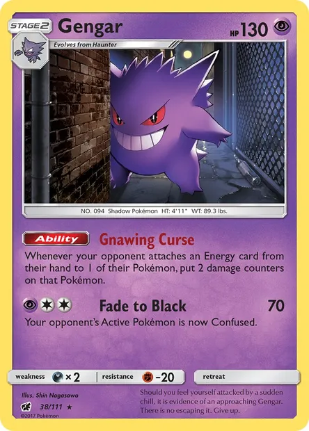 Gengar, Pokémon card CIN 38 — Crimson Invasion set